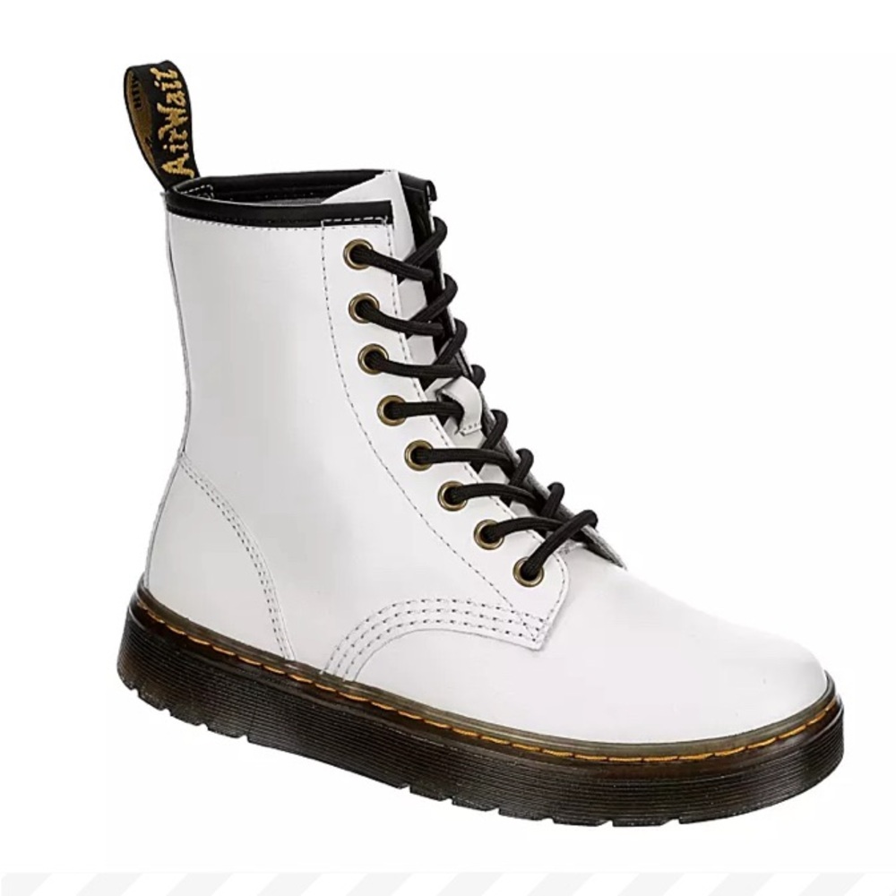 Dr. Martens Zavala White Combat Boots Women’s Size 5 Like New